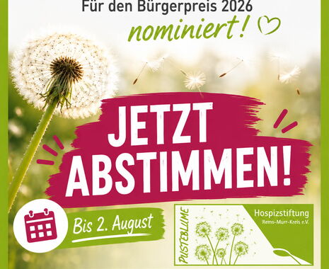 Pusteblume ist für den Bürgerpreis Rems-Murr 2026 nominiert